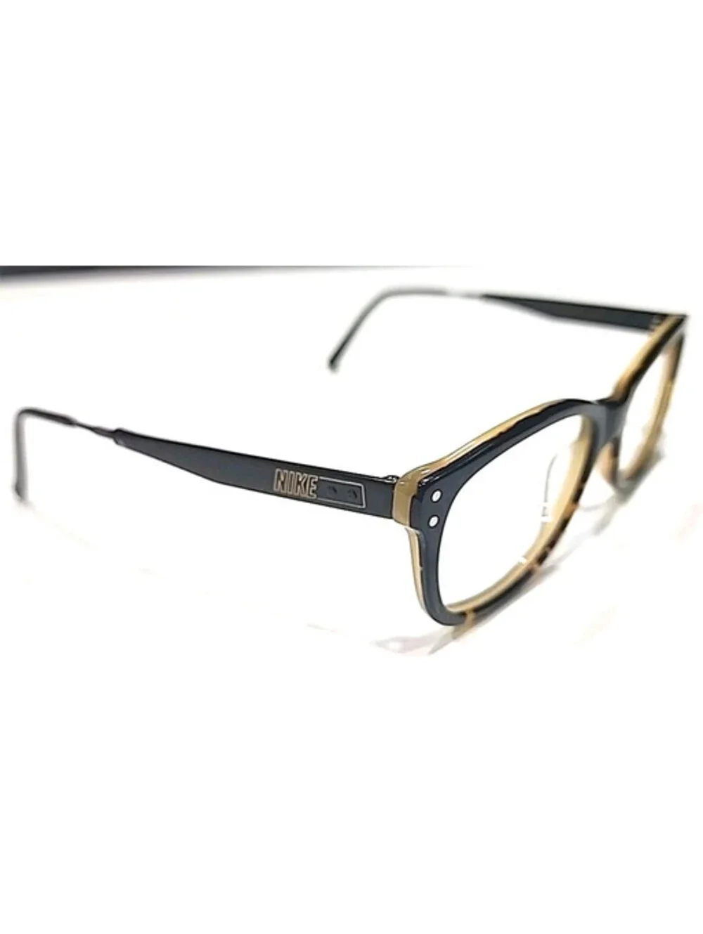 NIKE 7207 001 Black Tortoise Fade Oval Eyeglasses 52-17 140 Read
